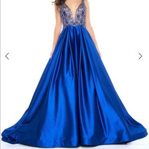 Mac Duggal Sapphire Blue Couture Gown